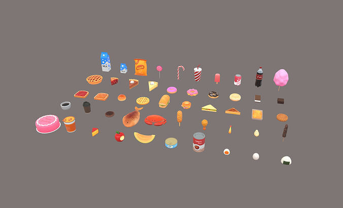 Low Poly Food Pack 3 Low-poly 3D model 3