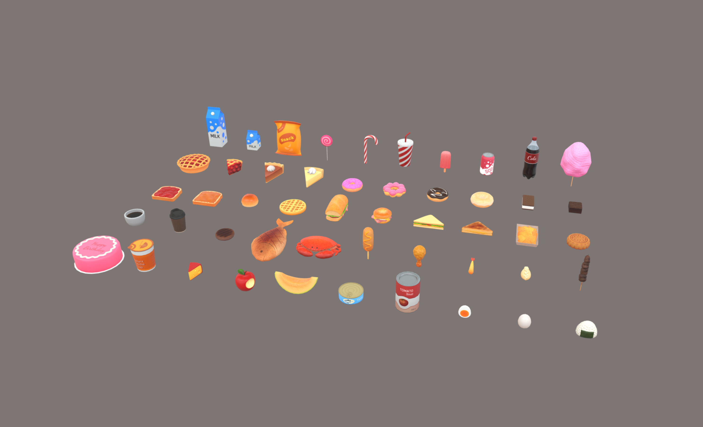 Low Poly Food Pack 3 Low-poly 3D model_3