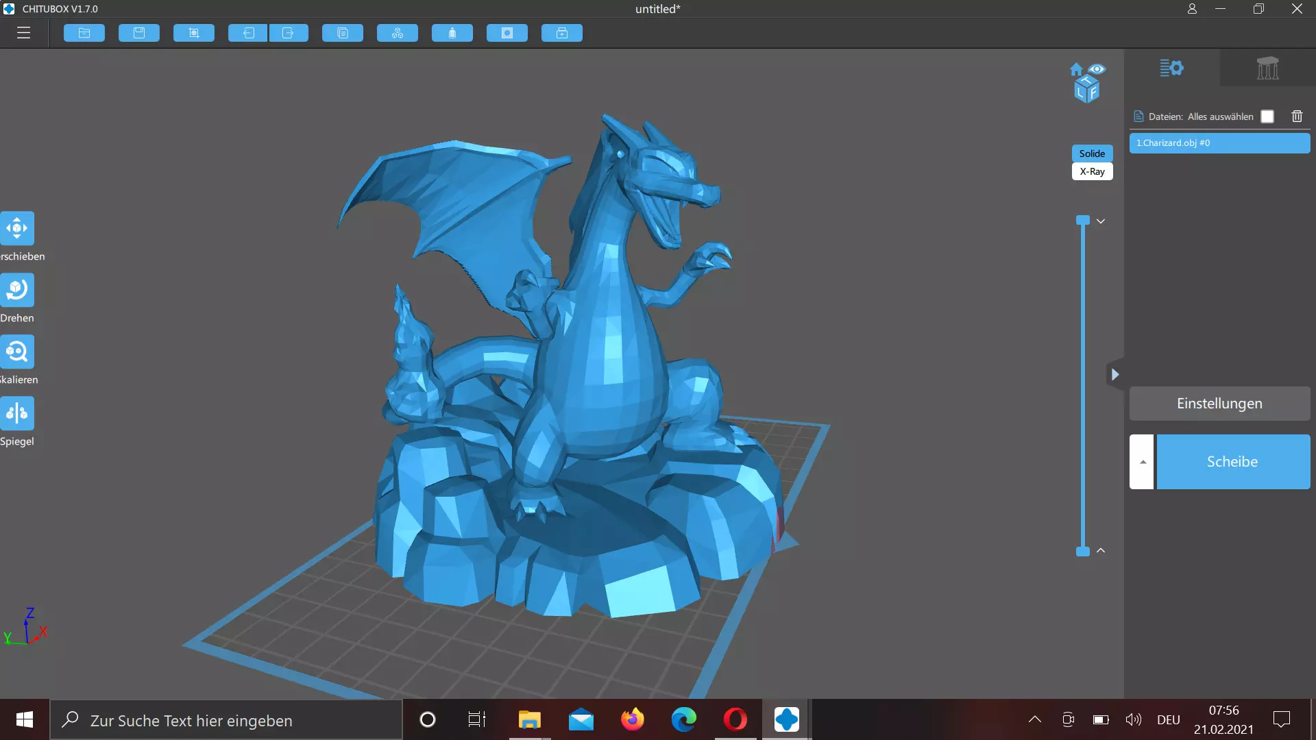 Charizard dragon on computer screen 3D model_0