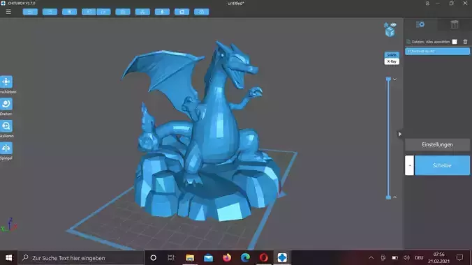 Charizard dragon on computer screen