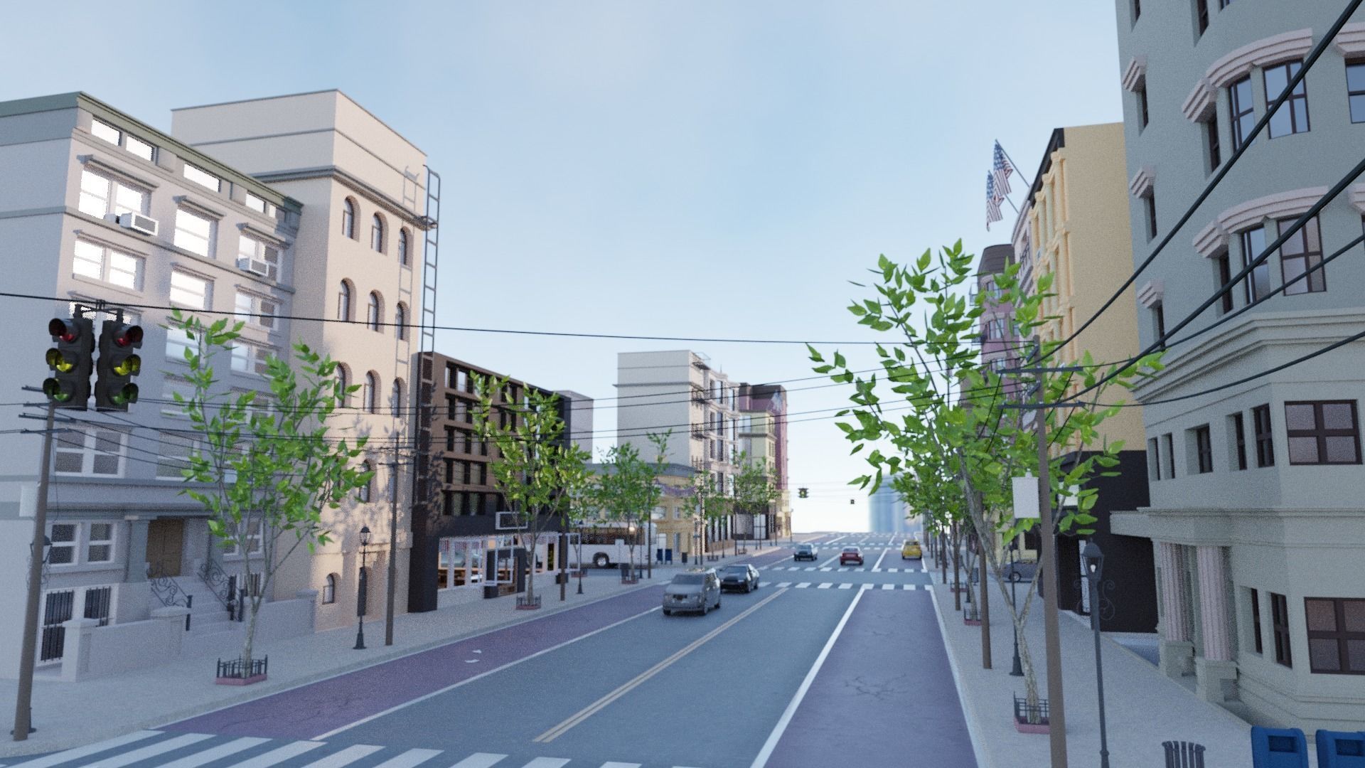 Coffee shop in New York Low-poly 3D model_15