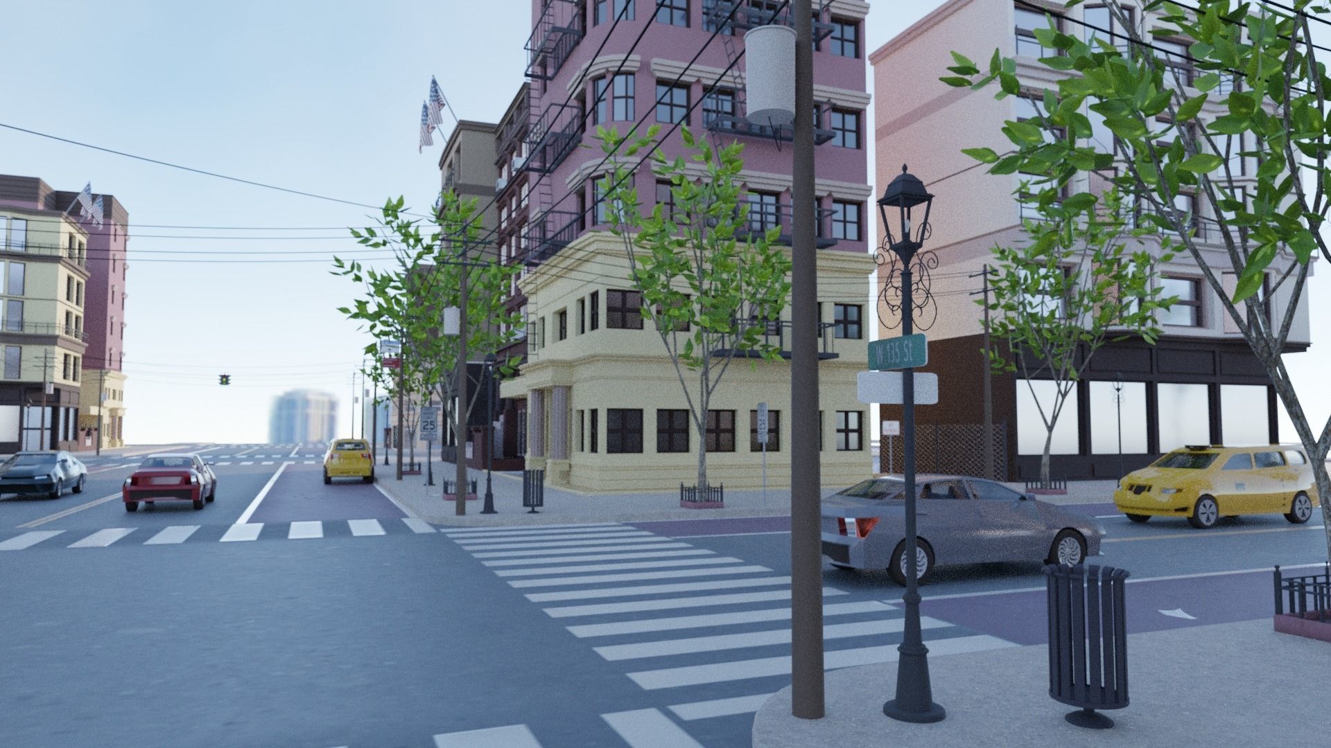 Coffee shop in New York Low-poly 3D model_16