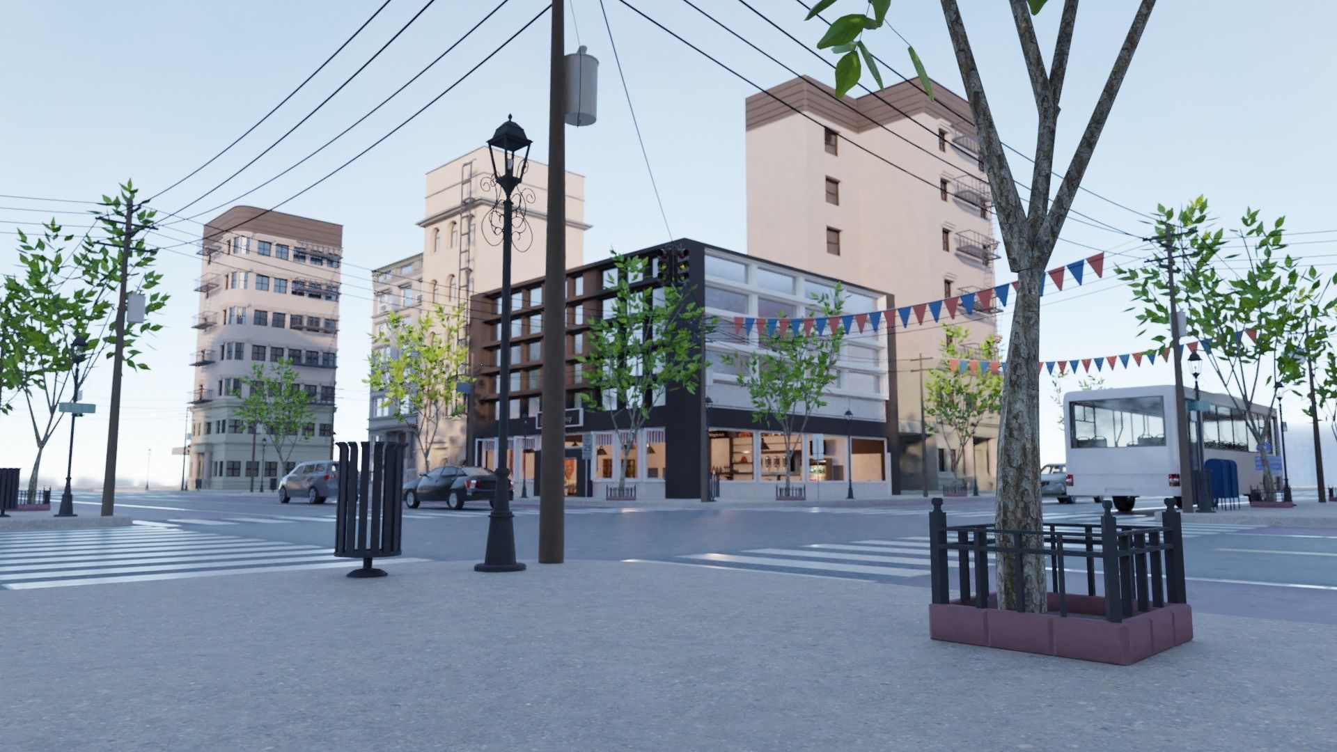 Coffee shop in New York Low-poly 3D model_10