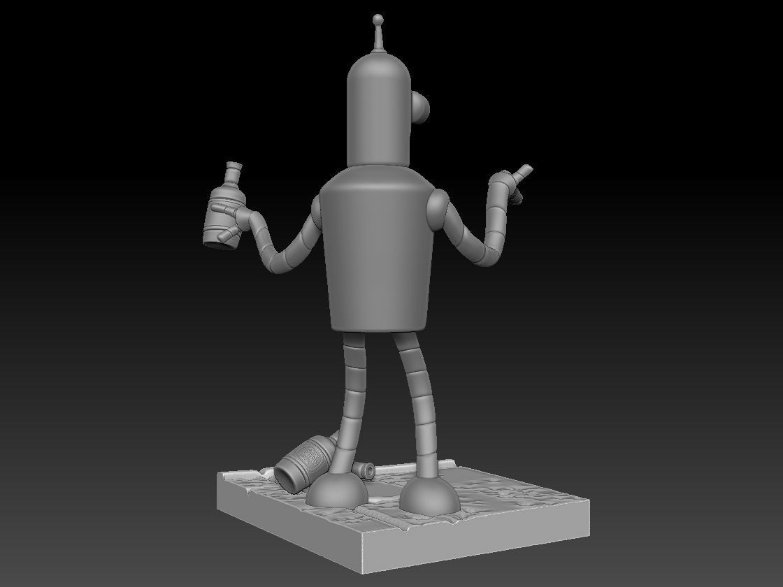 Drinking Bender statue from Futurama TV series 3D model 3D printable