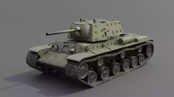 KV-1E Heavy Tank Low-poly 3D model