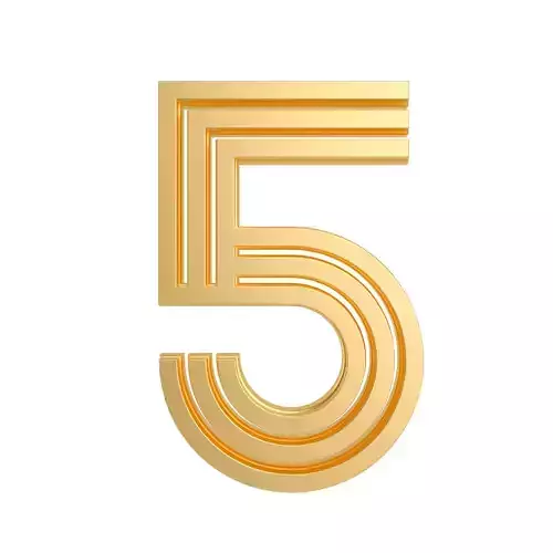 Metal line countdown anniversary number 5