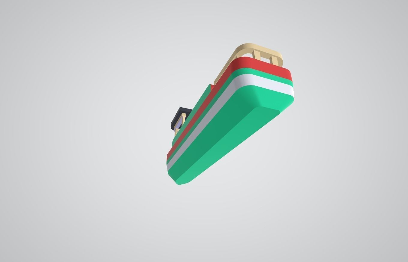 Minimalistic ship Low-poly 3D model_2