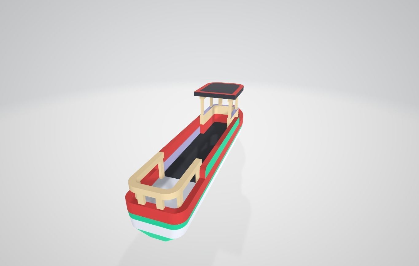 Minimalistic ship Low-poly 3D model_1