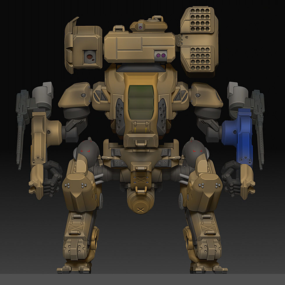 Puma Heavy Mech Pose and glue figure 3D print model_7