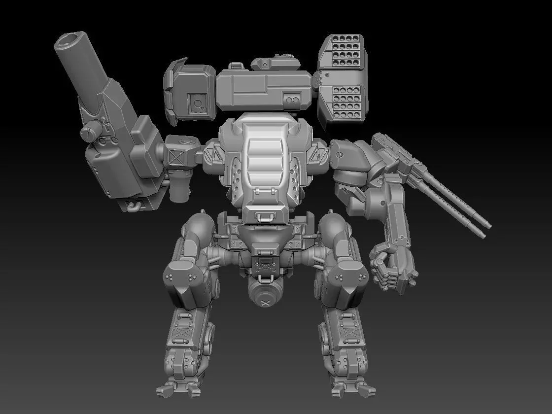 Puma Heavy Mech Pose and glue figure 3D print model_0