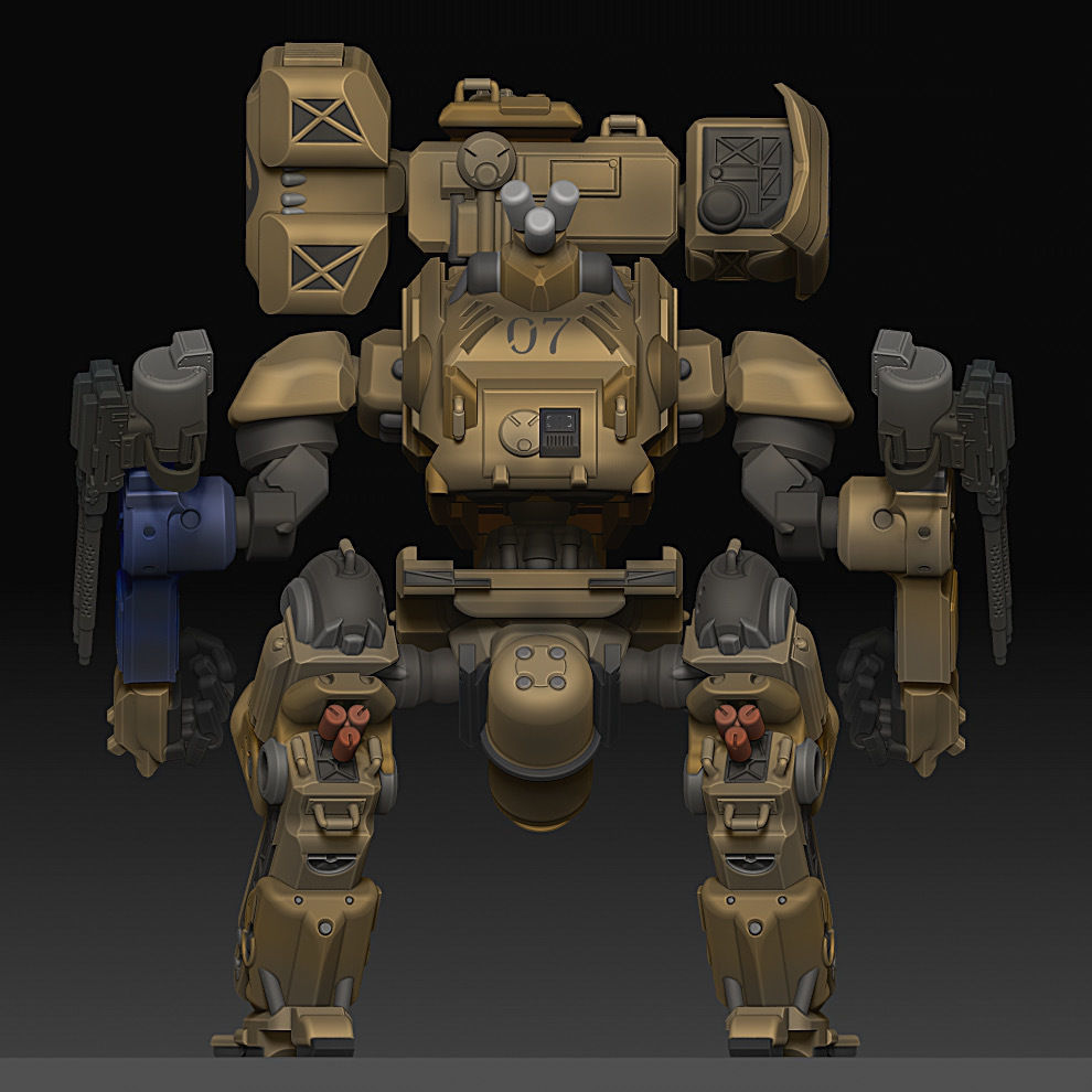Puma Heavy Mech Pose and glue figure 3D print model_6