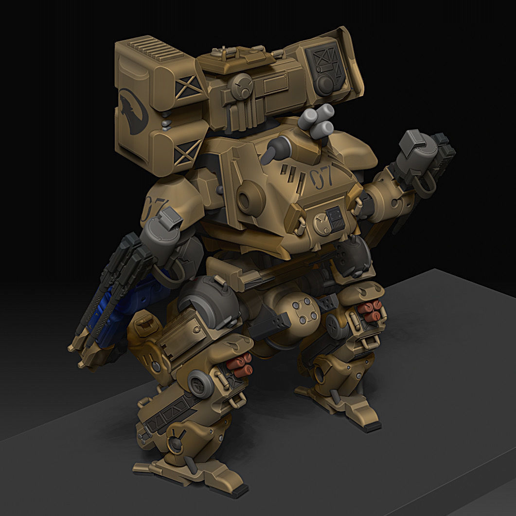 Puma Heavy Mech Pose and glue figure 3D print model_11