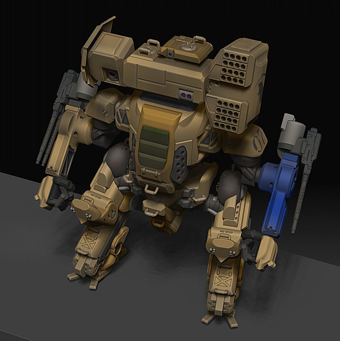 Puma Heavy Mech Pose and glue figure 3D print model_10