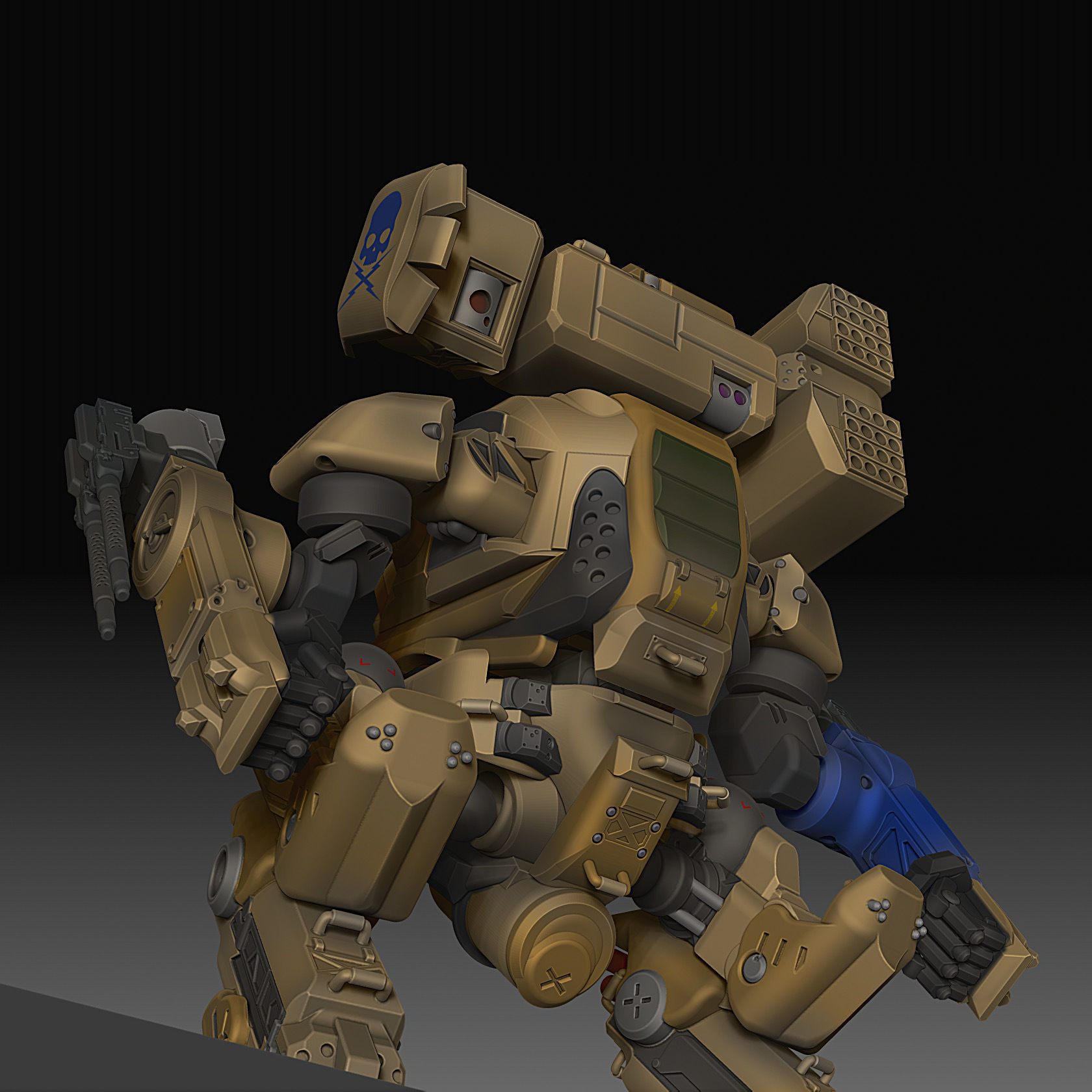 Puma Heavy Mech Pose and glue figure 3D print model_5