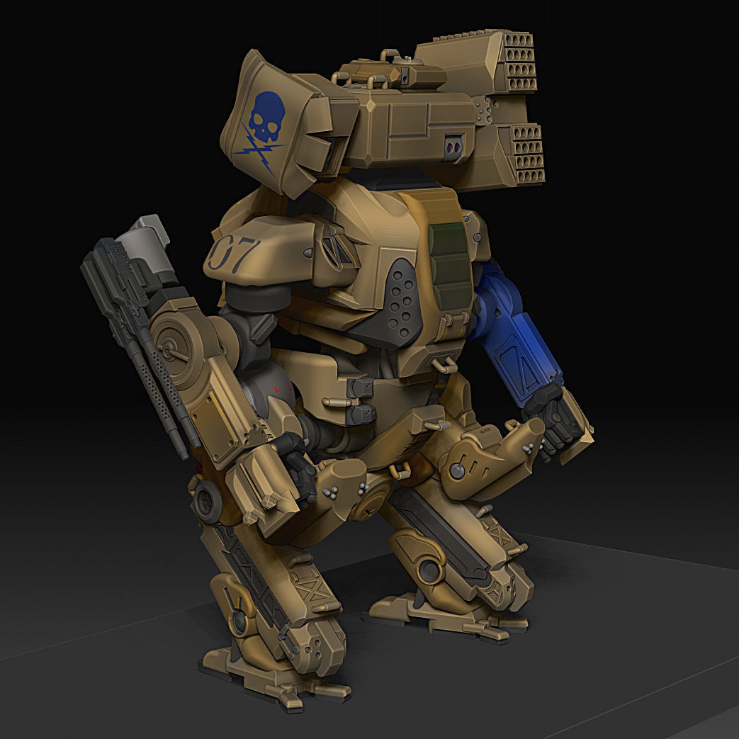 Puma Heavy Mech Pose and glue figure 3D print model_9