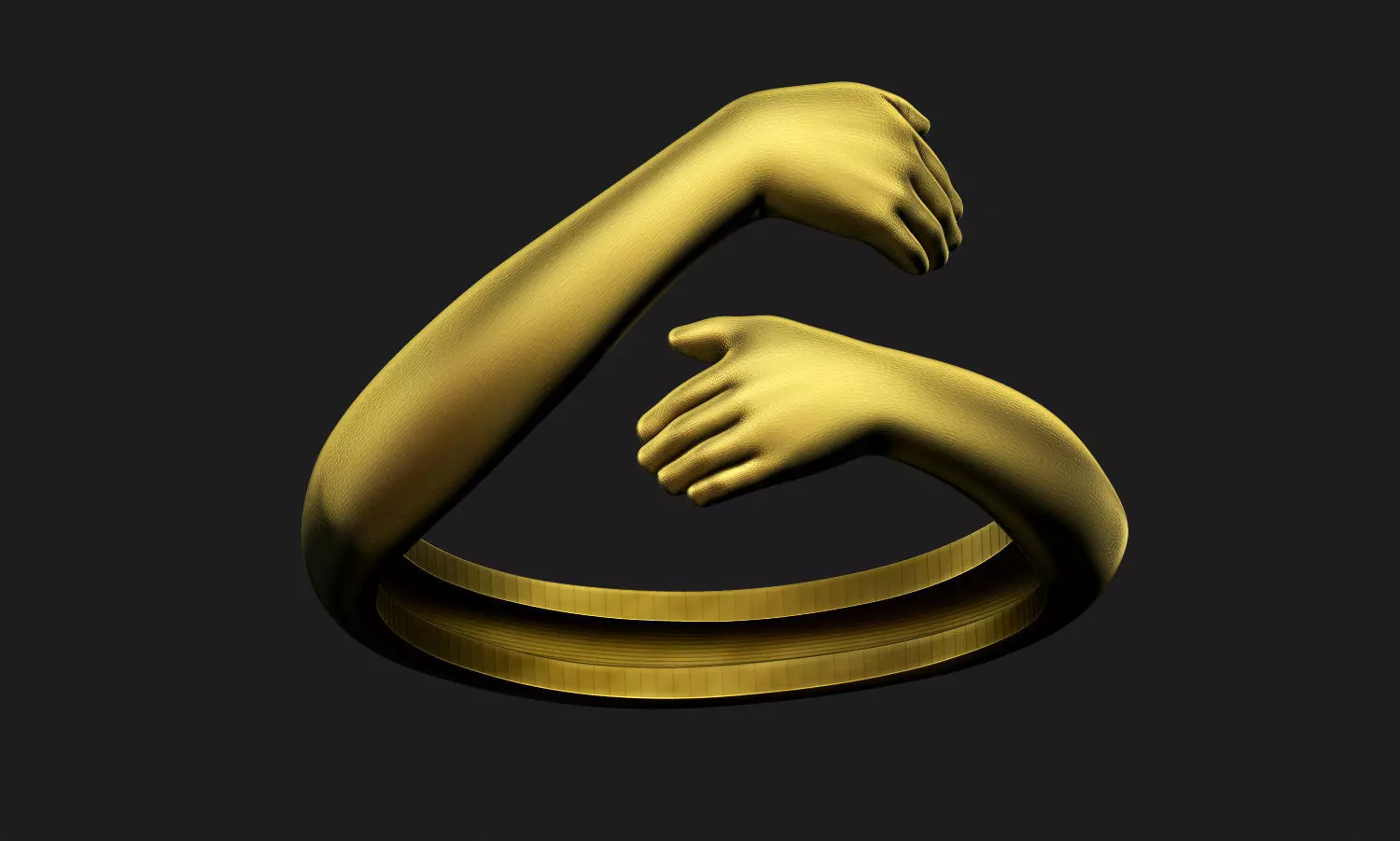 Hug Ring 3D print model_0