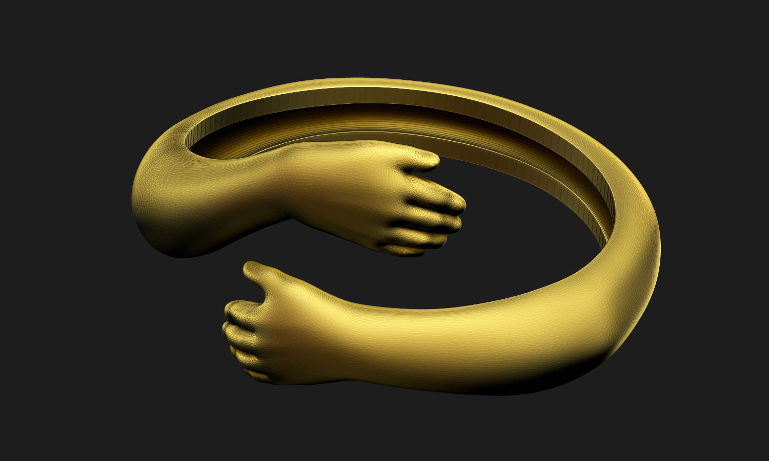 Hug Ring 3D print model_2
