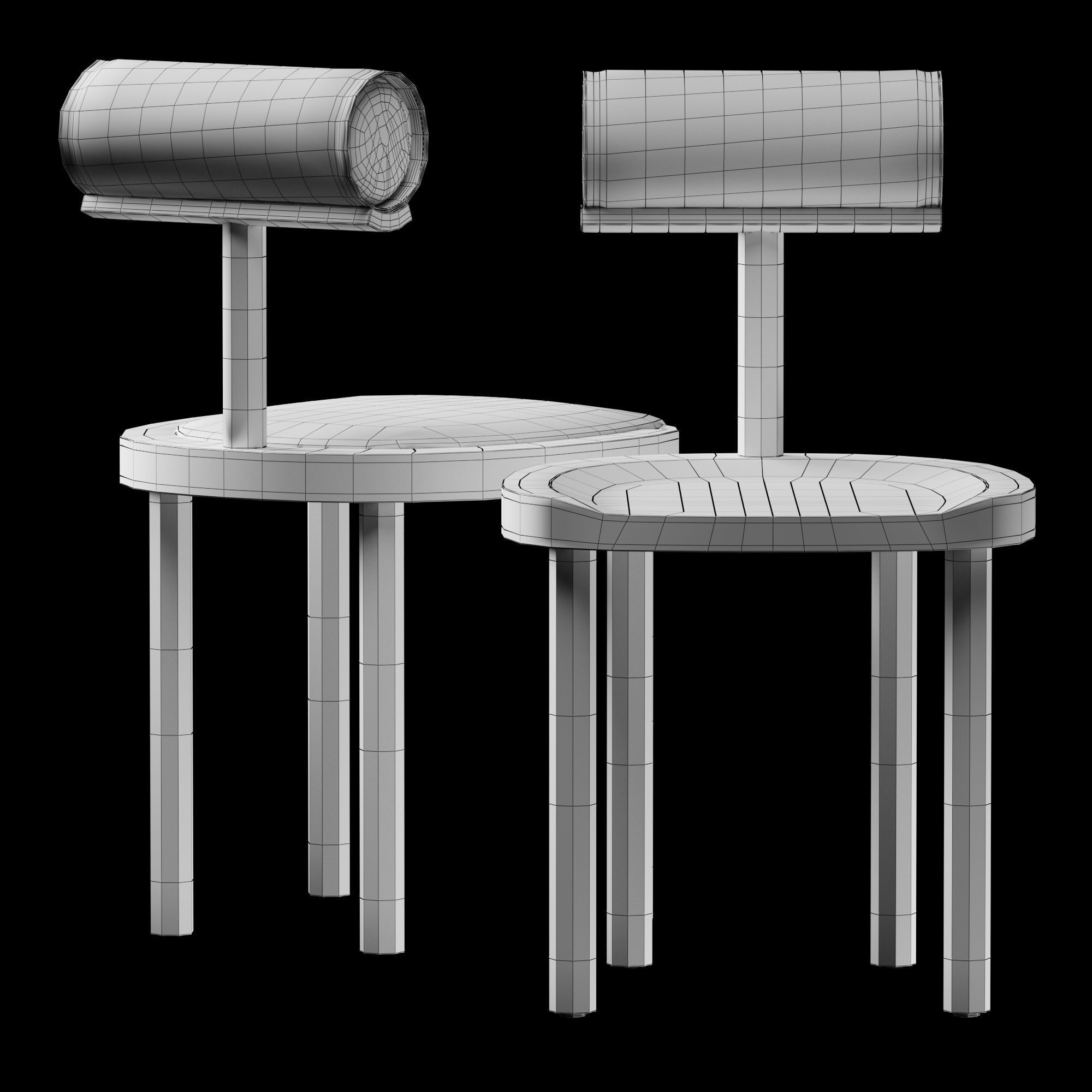 Una Chairs 3D model_5