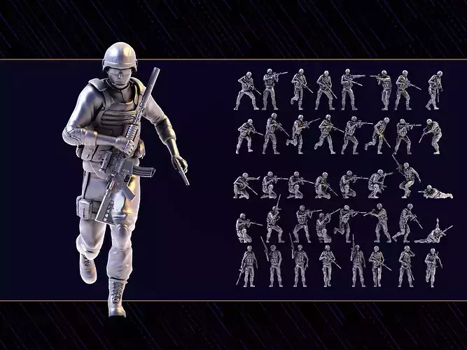 40 US Marines Soldier figures