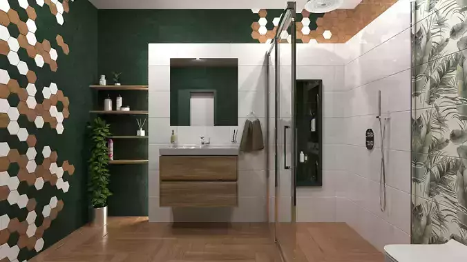 Bathroom 10 Low-poly 3D model