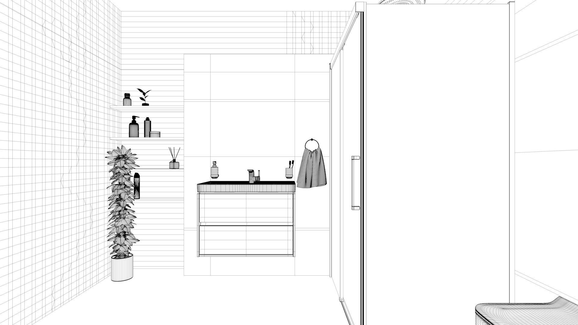 Bathroom 10 Low-poly 3D model_2