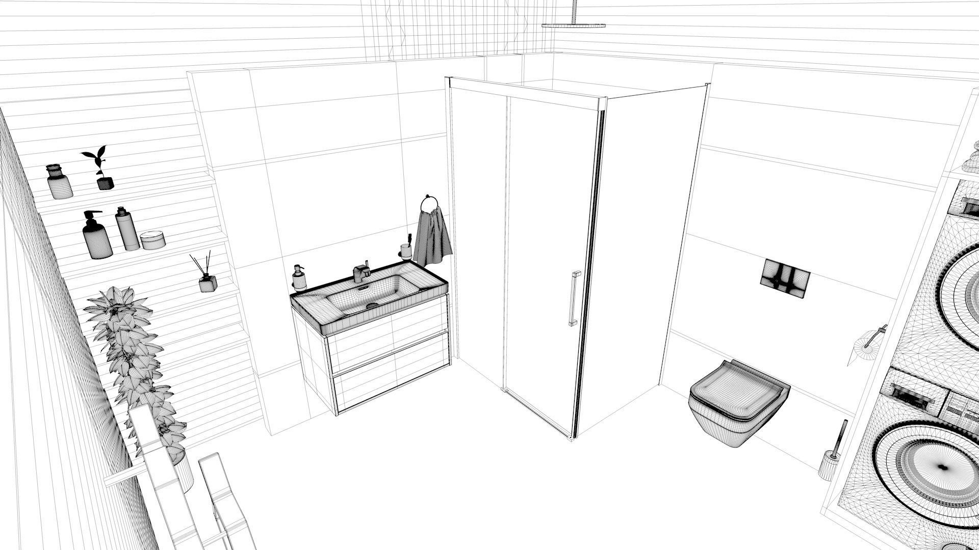 Bathroom 10 Low-poly 3D model_14