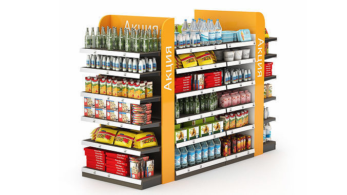 Racks for the Store with Filling 3D model