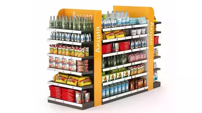 Racks for the Store with Filling 3D model