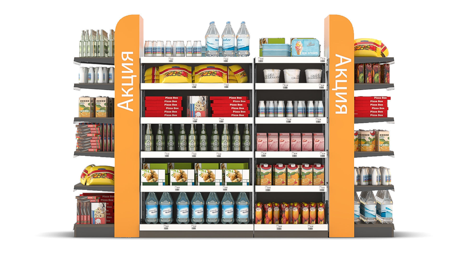 Racks for the Store with Filling 3D model_4