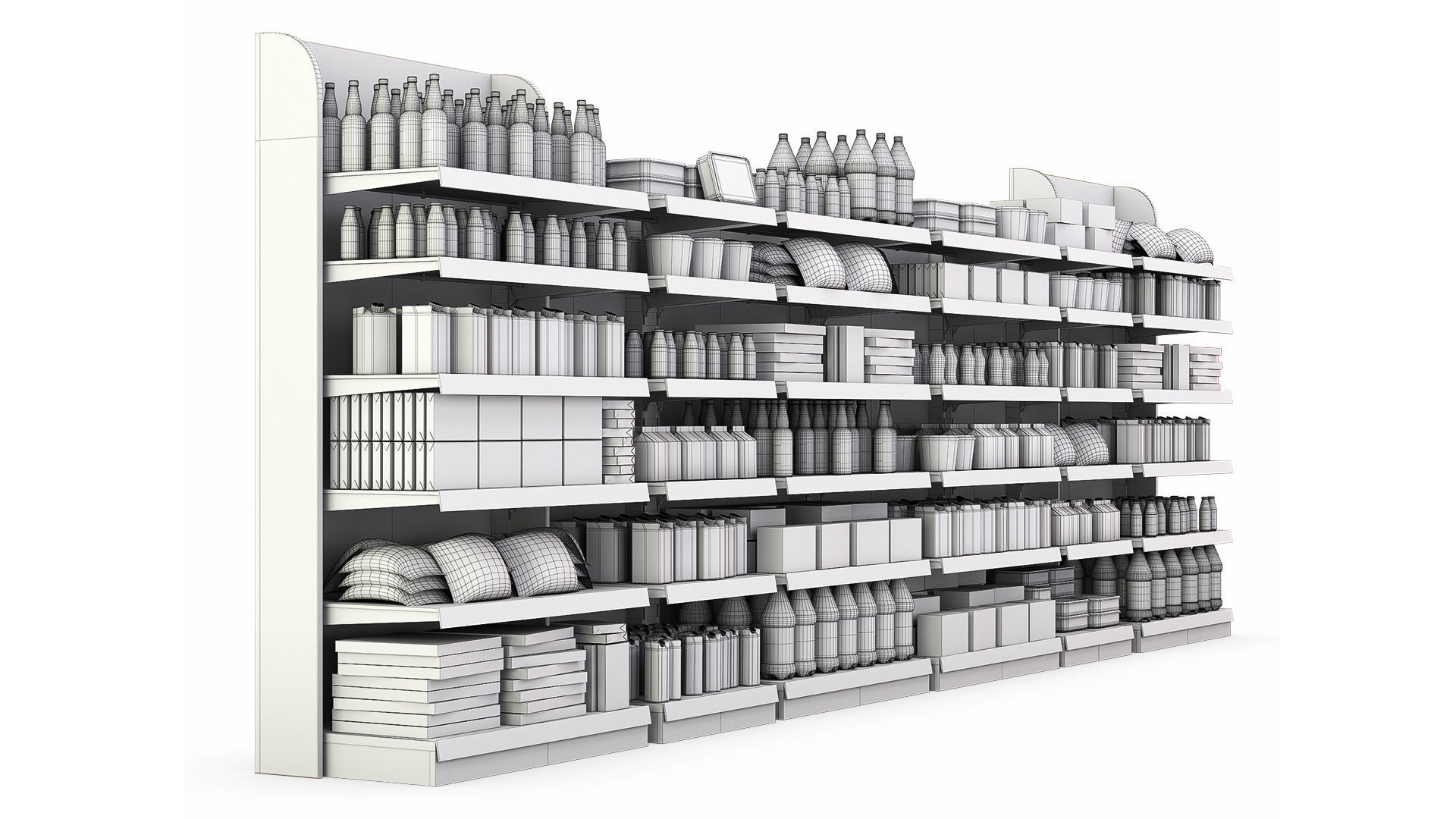 Racks for the Store with Filling 3D model_5