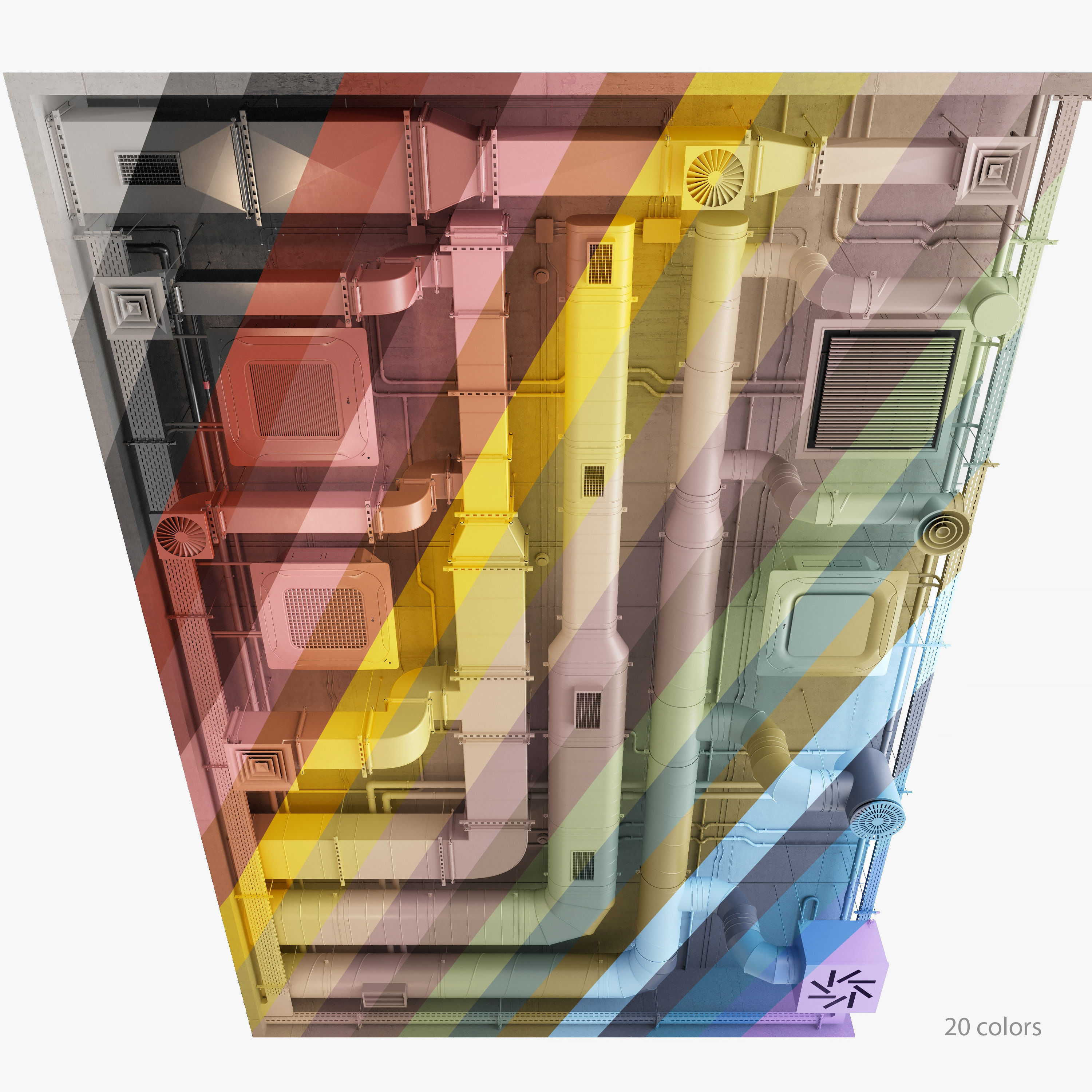 Ventilation system set 02 3D model_1