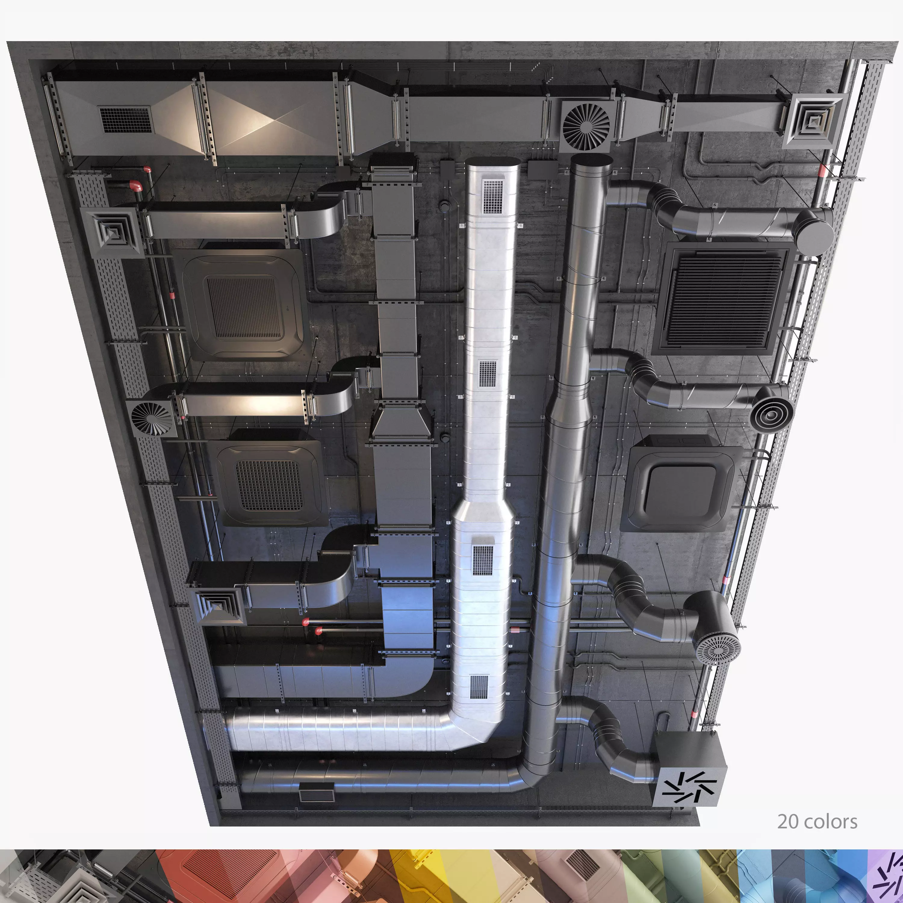Ventilation system set 02 3D model_0
