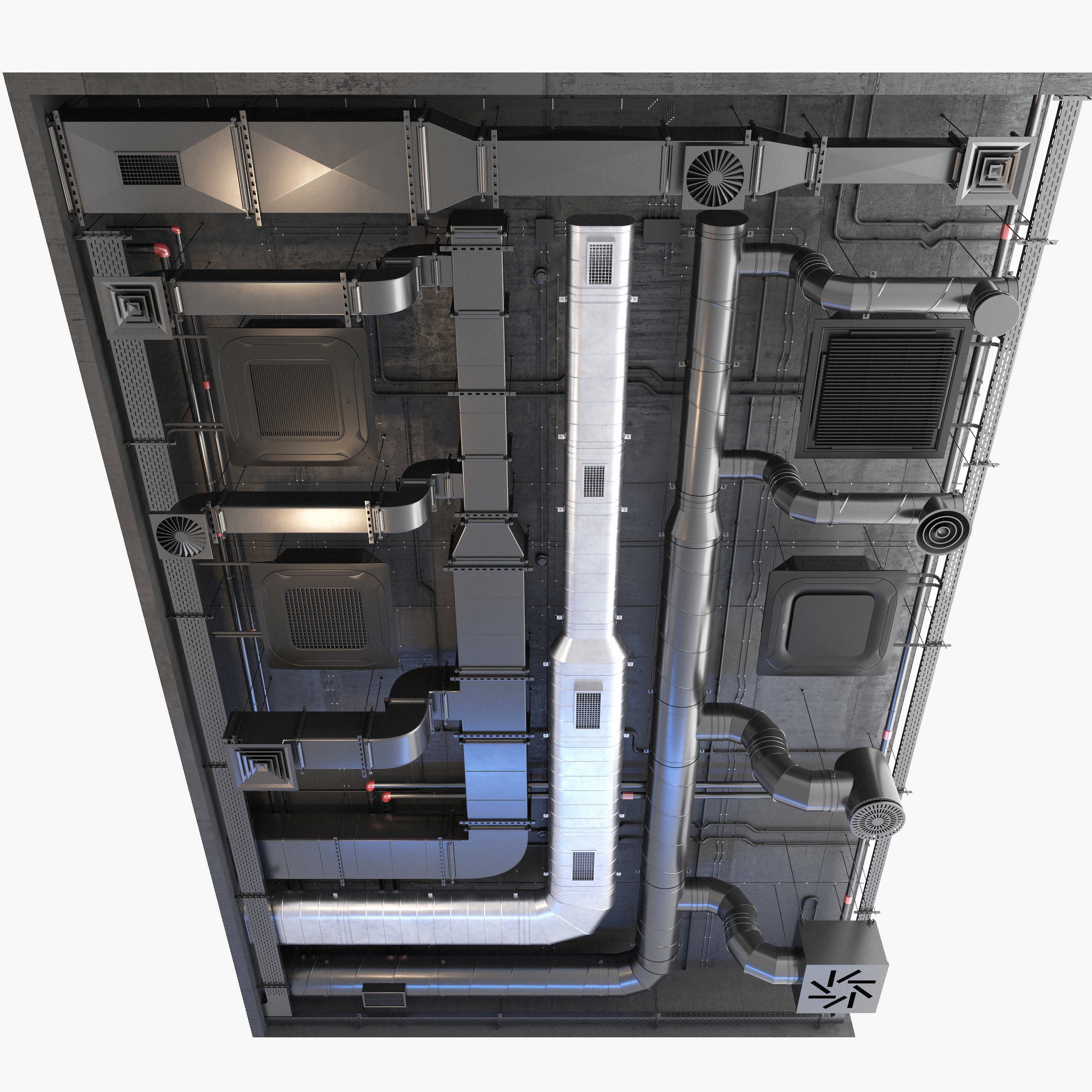 Ventilation system set 02 3D model_7