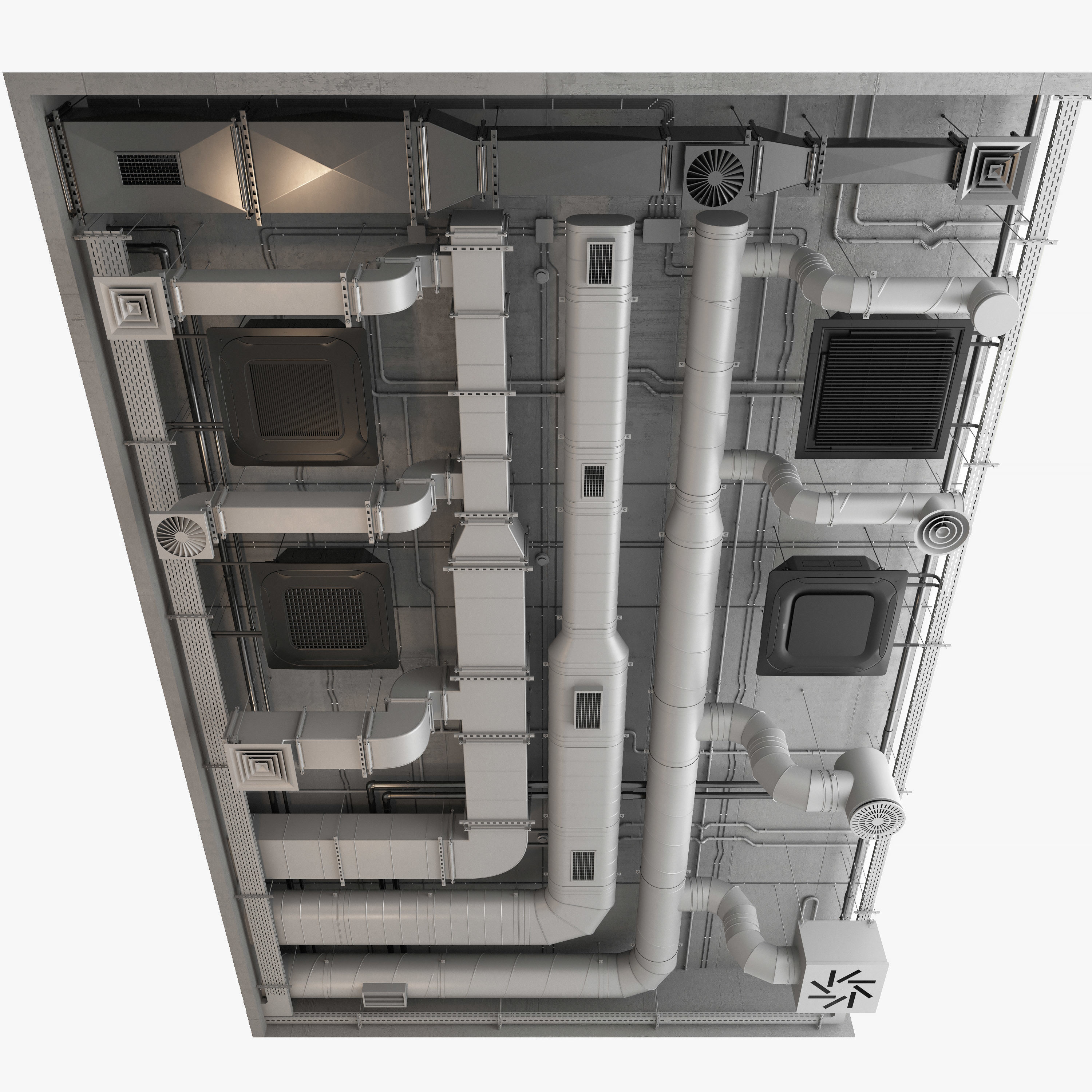 Ventilation system set 02 3D model_6
