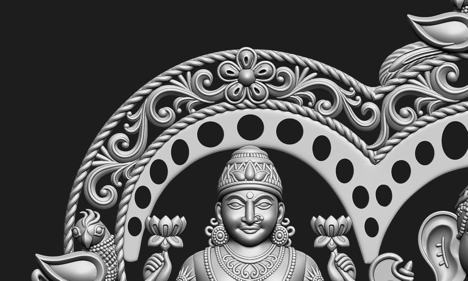 Laxmi Ganesha Saraswati 3D print model_13