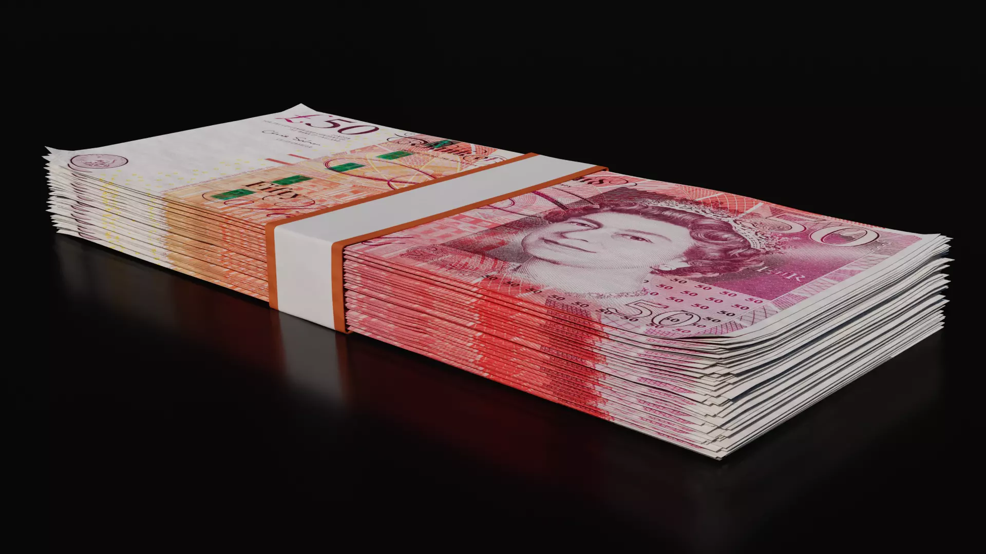 Money Stack - 50 Pound - Coins -High Quality 3D model 3D model_0