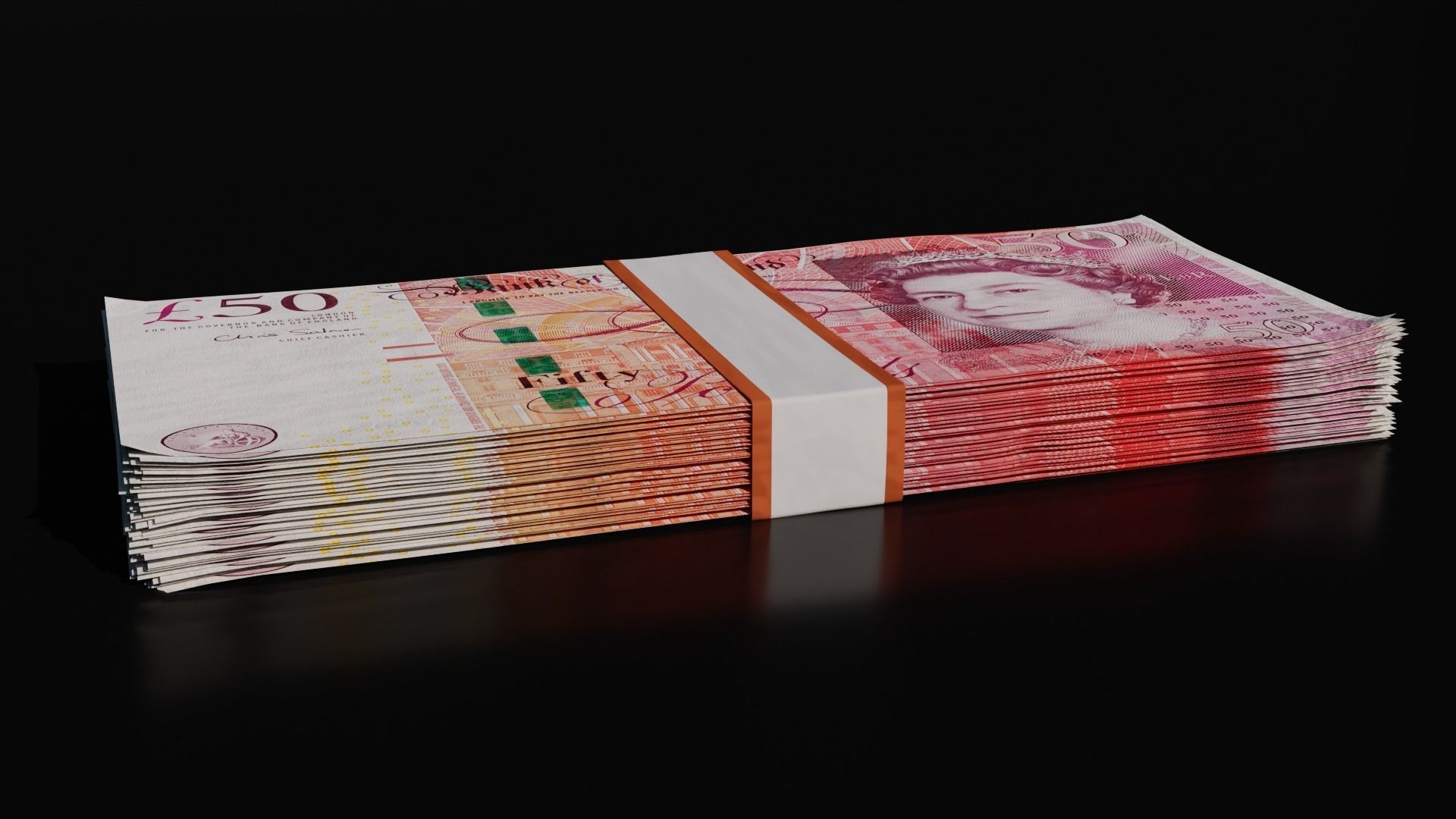 Money Stack - 50 Pound - Coins -High Quality 3D model 3D model_10