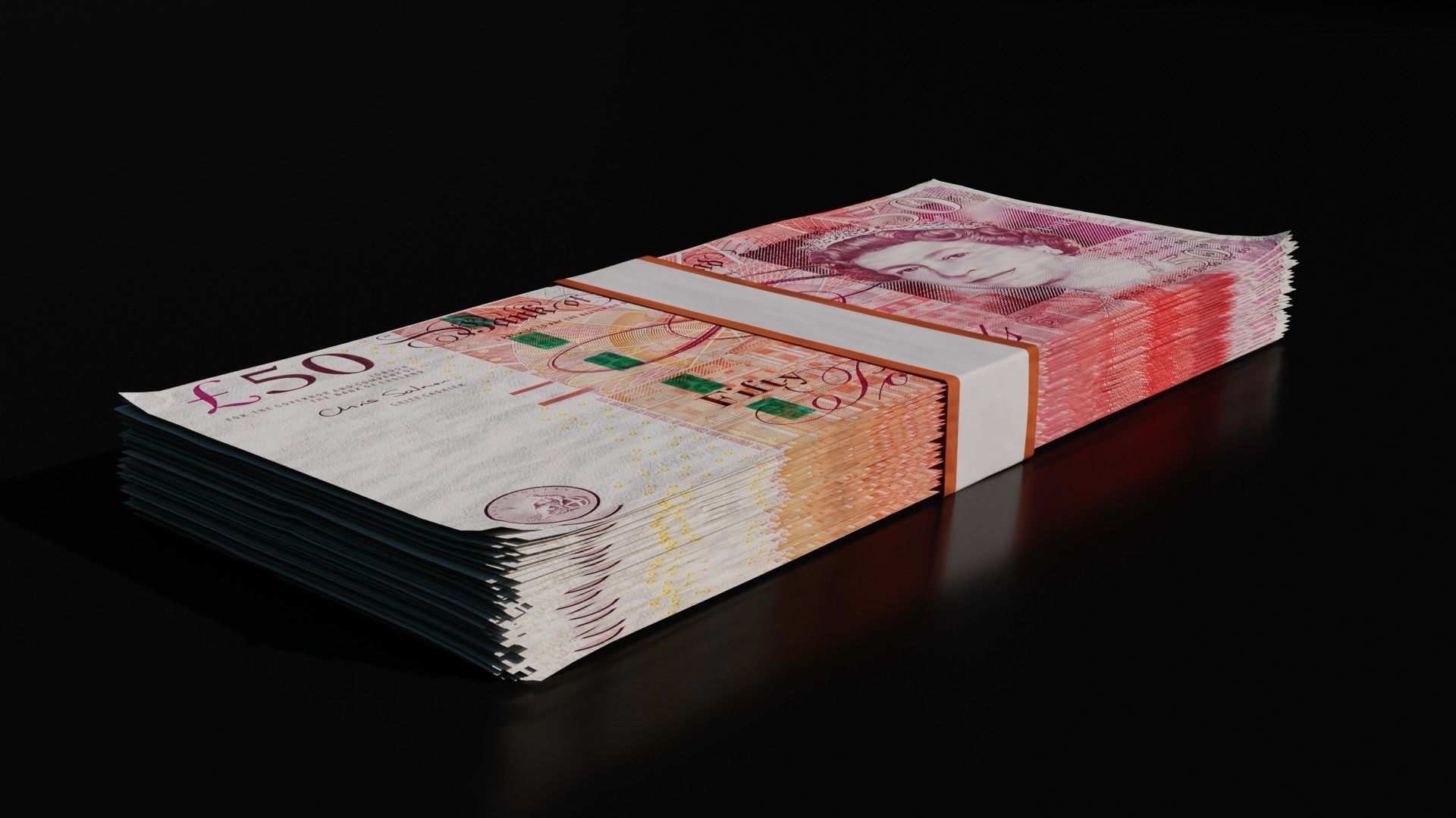 Money Stack - 50 Pound - Coins -High Quality 3D model 3D model_9