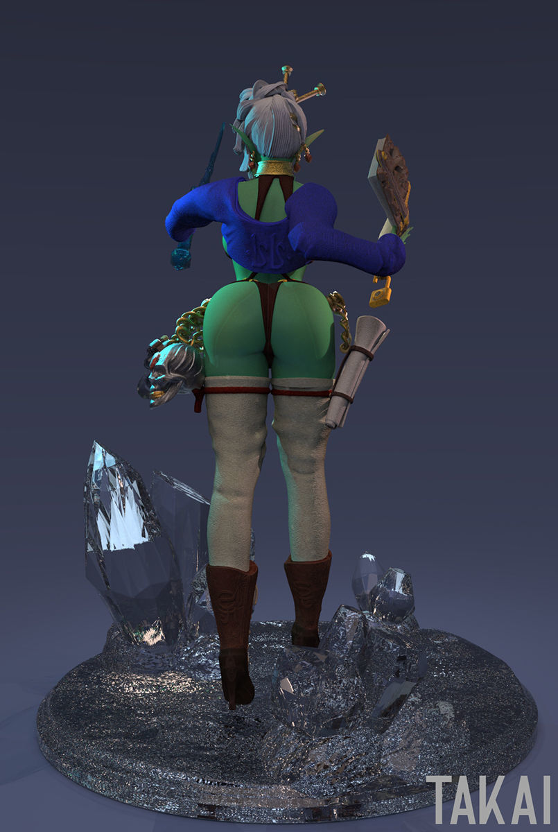 Fantasy 3D Print Pin Up Figurines - Elvin Mistress Army 3D Model Collection_43