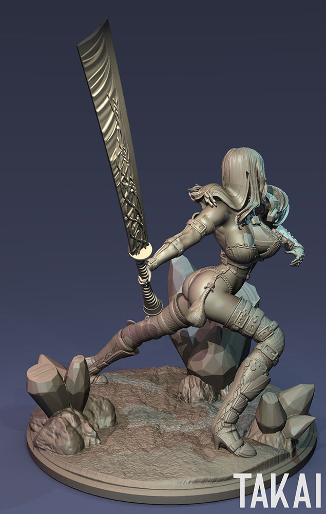 Fantasy 3D Print Pin Up Figurines - Elvin Mistress Army 3D Model Collection_22