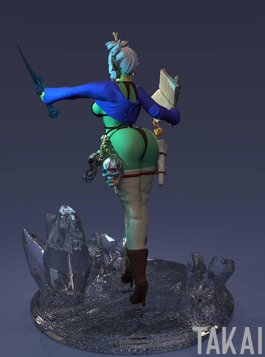 Fantasy 3D Print Pin Up Figurines - Elvin Mistress Army 3D Model Collection_39