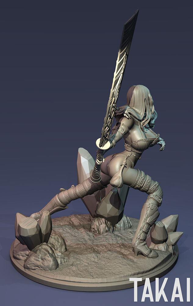 Fantasy 3D Print Pin Up Figurines - Elvin Mistress Army 3D Model Collection_20