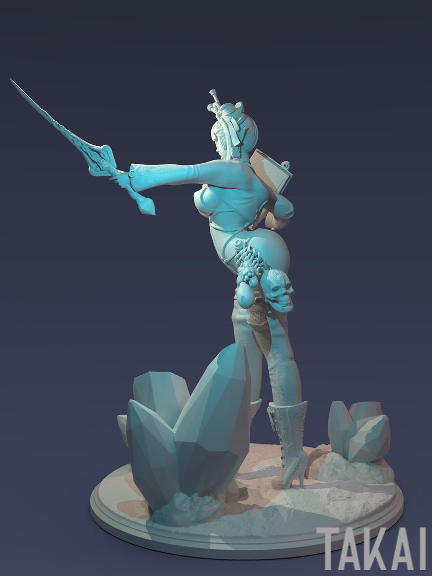 Fantasy 3D Print Pin Up Figurines - Elvin Mistress Army 3D Model Collection_53