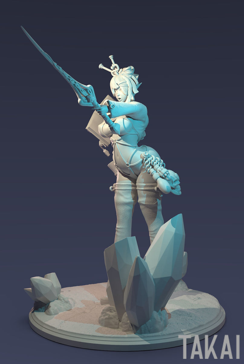 Fantasy 3D Print Pin Up Figurines - Elvin Mistress Army 3D Model Collection_50