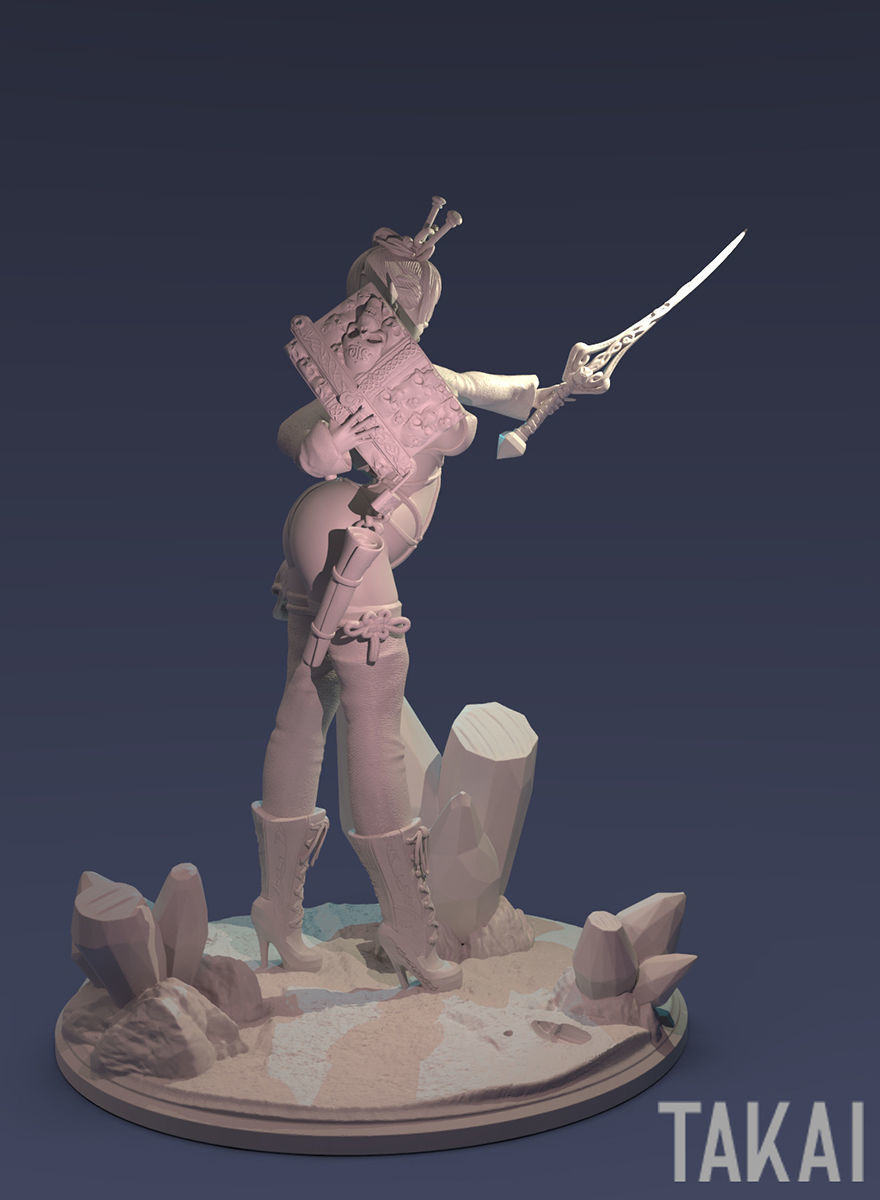 Fantasy 3D Print Pin Up Figurines - Elvin Mistress Army 3D Model Collection_49