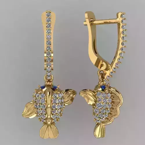 earring fish  3D print model