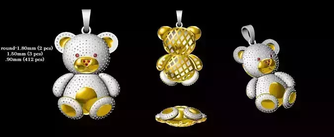 TEDDY BEAR PENDANT 3D print model