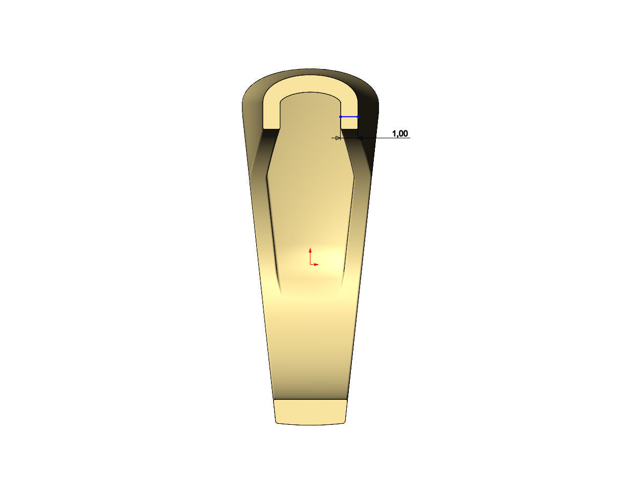 Concave sides rounded top rectangular ring 3D print model_8