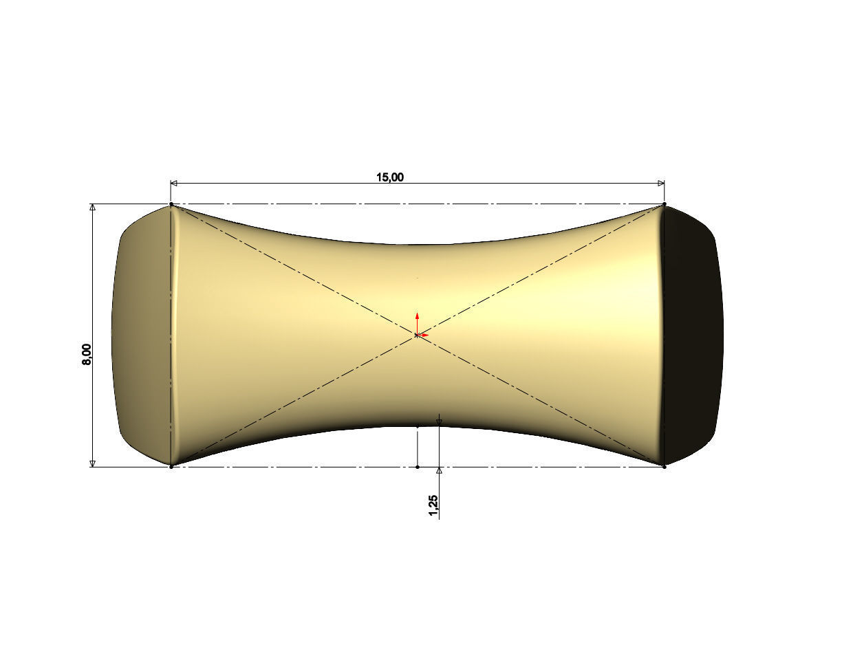 Concave sides rounded top rectangular ring 3D print model_6