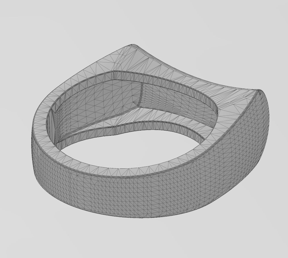 Concave sides rounded top rectangular ring 3D print model_14